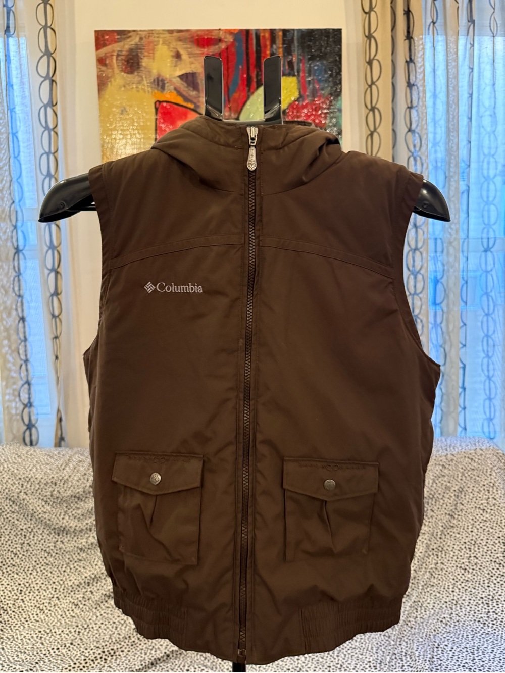 Columbia Brown Hooded Kids Insulated Vest
